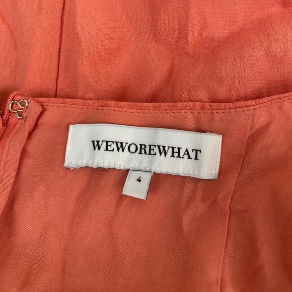 WeWoreWhat Puff Sleeve Midi Dress in Coral - Picture 8 of 11